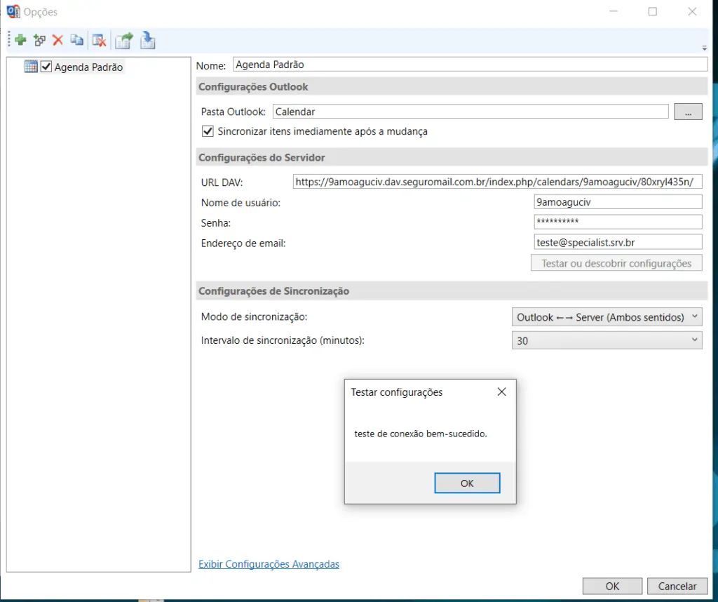 Conf de CalDav no Outlook – Parte 3 Conf de CalDav no Outlook – Parte 3