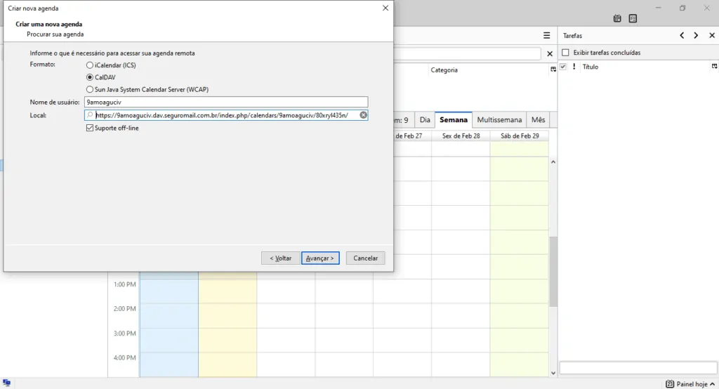 Conf de CalDav no Thunderbird – Parte 3 Conf de CalDav no Thunderbird – Parte 3